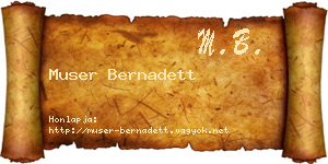Muser Bernadett névjegykártya